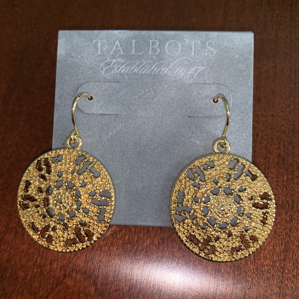 NWT TALBOTS GOLD EARRINGS